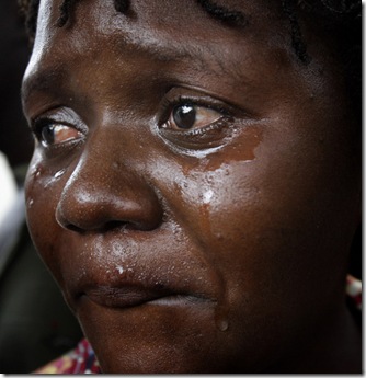 woman in Cabaret weeps